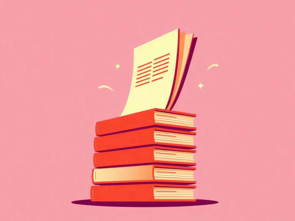 Stack of content cards launching upward in a dynamic angle